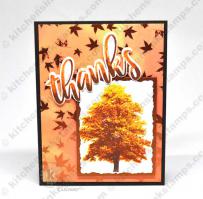 Falling Leaves Thanks Card - from Kitchen Sink Stamps