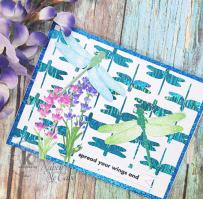 Dragonfly Spread your Wings card - from Kitchen Sink Stamps