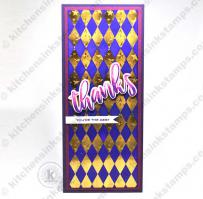 Purple and Gold Harlequin - from Kitchen Sink Stamps