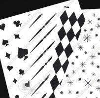 hearts, spades, clubs, diamonds, sparkles, diagonal decorative stripes, harlequin, background, Digi laser printer download