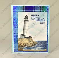 Father's Day Lighthouse Plaid Day Card - from Kitchen Sink Stamps