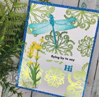 Dragonfly and Fern card - Kitchen Sink Stamps STAMPtember