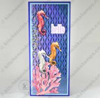 Seahorses Hello Card - from Kitchen Sink Stamps