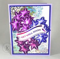 Get Well Purple Lilies card - from Kitchen Sink Stamps