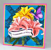 Thinking of You Lilies card - from Kitchen Sink Stamps