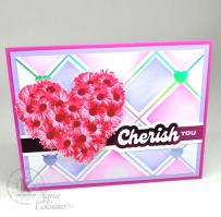 Heart Diamonds with Daisies card- from Kitchen Sink Stamps