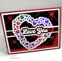 Red Diamonds with hearts card- from Kitchen Sink Stamps