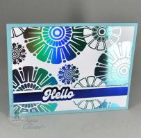 Modern Flowers Hello card- from Kitchen Sink Stamps