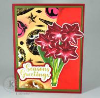 Ornaments and Amaryllis Card - from Kitchen Sink Stamps