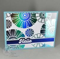 Mod Flower Hello card - from Kitchen Sink Stamps