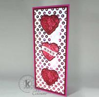 Polk a Dot Heart Roses Slimline card - from Kitchen Sink Stamps