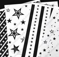 Striped Stars, Patriotic Stars, Stars N' Stripes, and Celestial Stars, background, Digi laser printer download