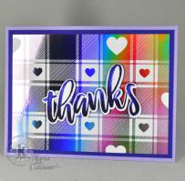 Heart Plaid Thank You Card - from Kitchen Sink Stamps
