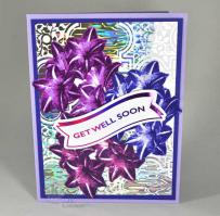 Purple Lilies Get Well Card tile pattern card - from Kitchen Sink Stamps