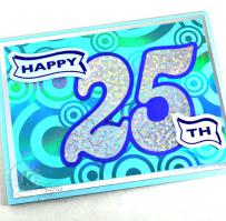 Happy 25th Birthday card - from Kitchen Sink Stamps
